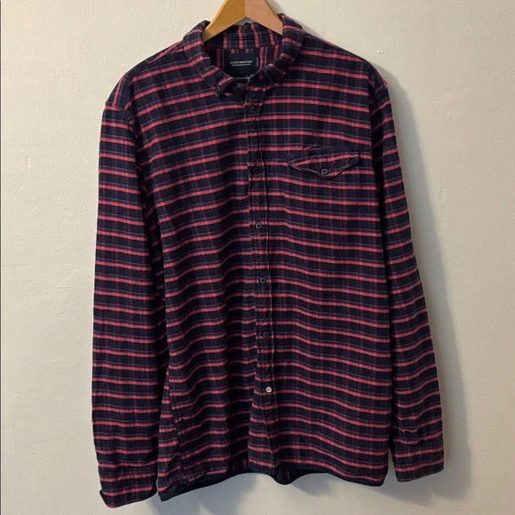 Scotch & Soda Navy and Red Plaid Shirt Size XXL - Picture 1 of 9